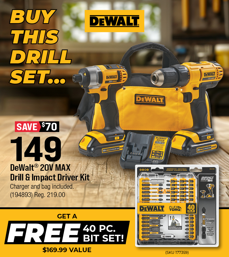 Buy this Drill Get a Free Impact Bit Kit